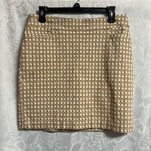 Chic Chico’s Tan and White Geometric Skort.